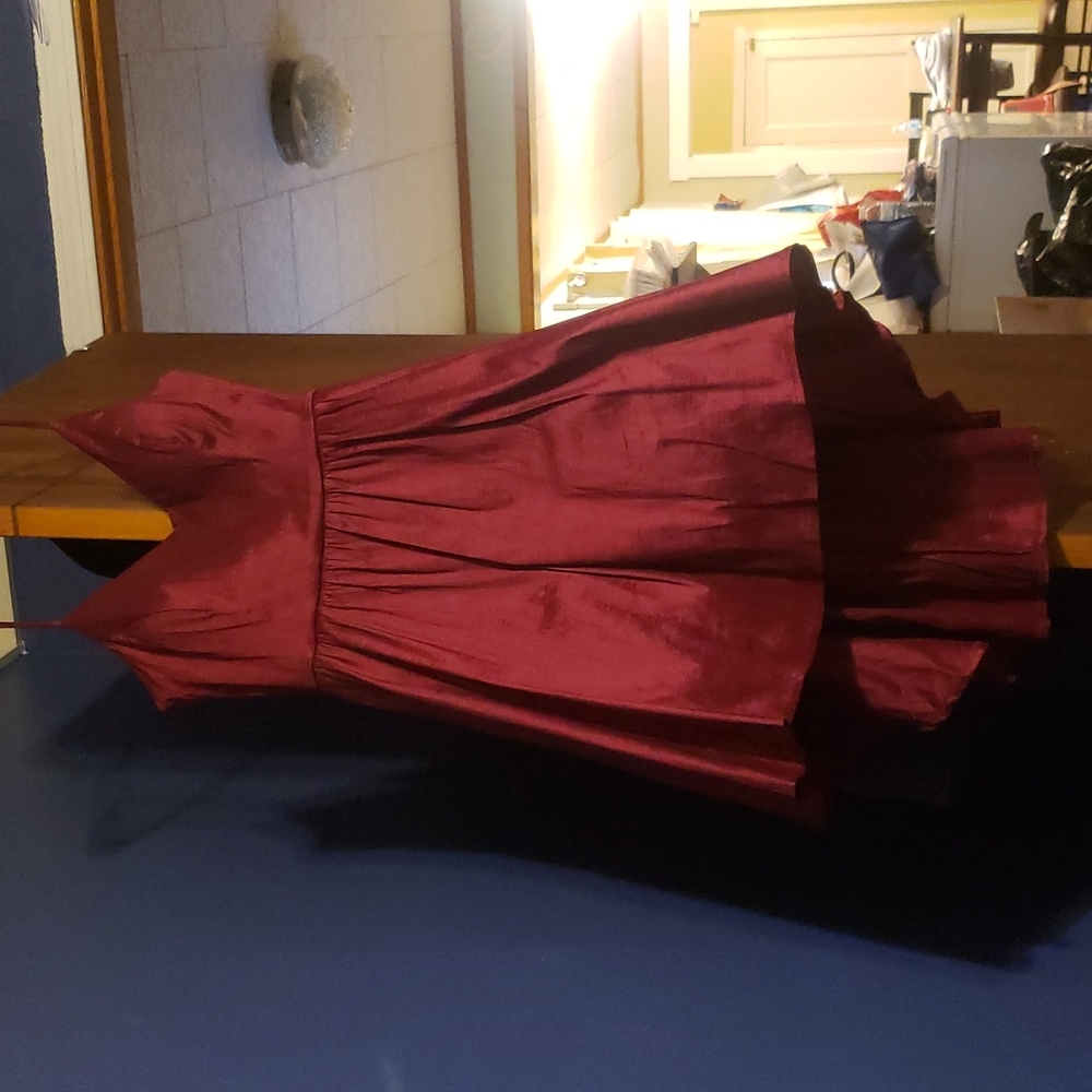 Deep burgundy cocktail dress longer in the back new with tags size 15